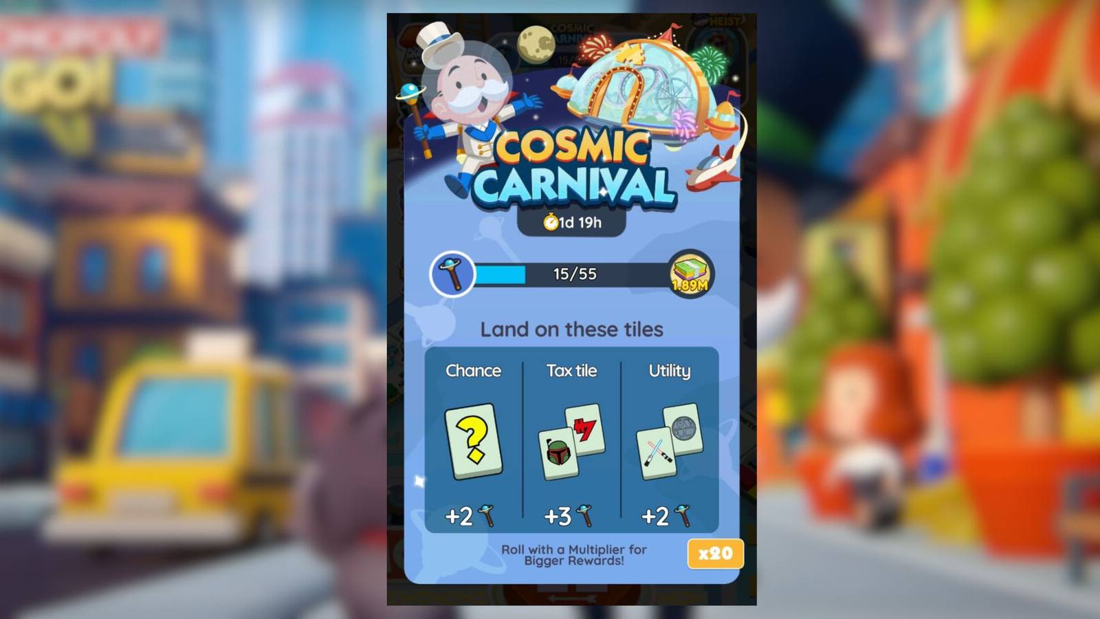 cosmic carnival monopoly go
