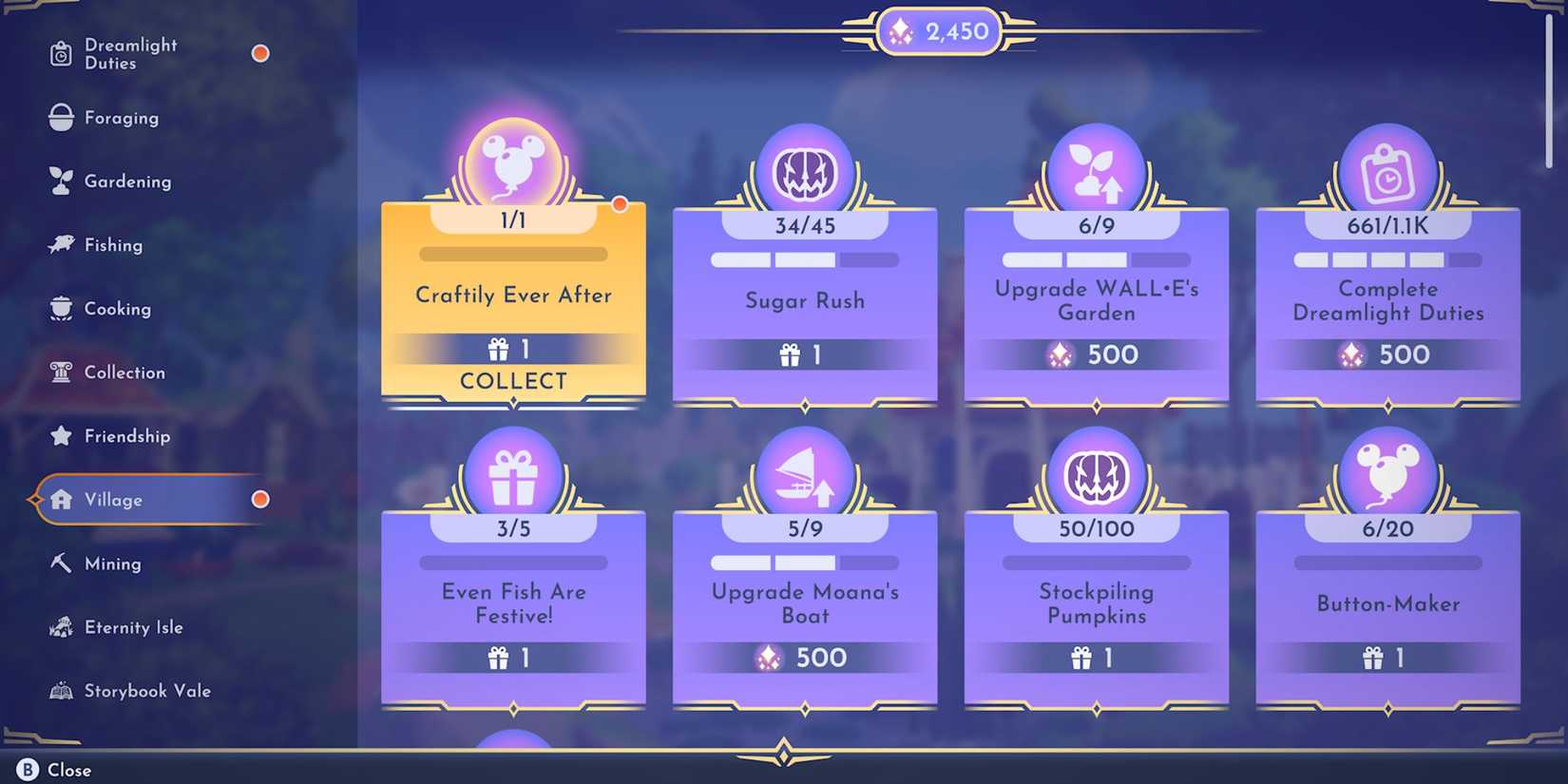 Craftily Ever After village duty complete in Disney Dreamlight Valley