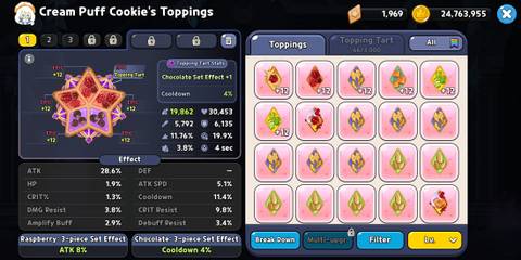 Cream Puff Raspberry Swift Topping Build - Cookie Run Kingdom
