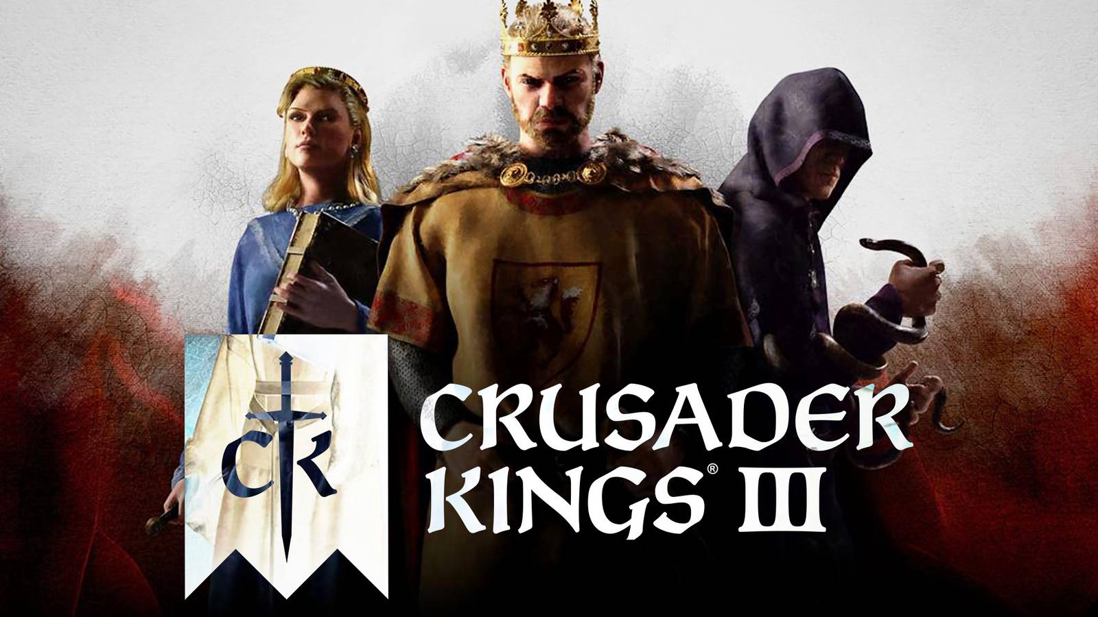 Crusader Kings 3 key art with custom game logo 2x1 composite