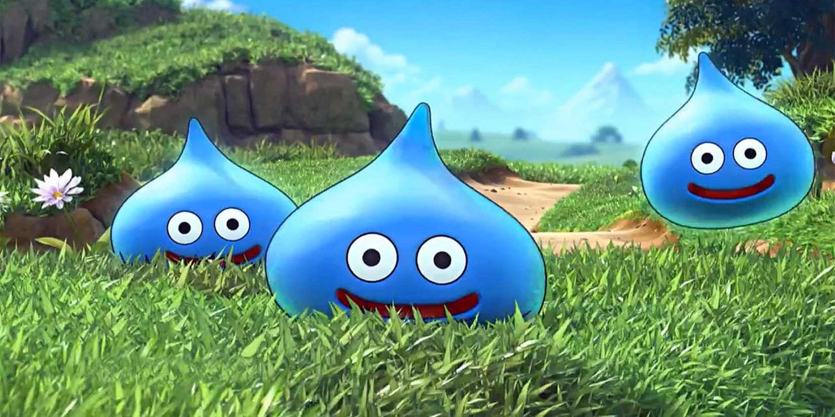 Cute slime enemies in Dragon Quest Builders 2