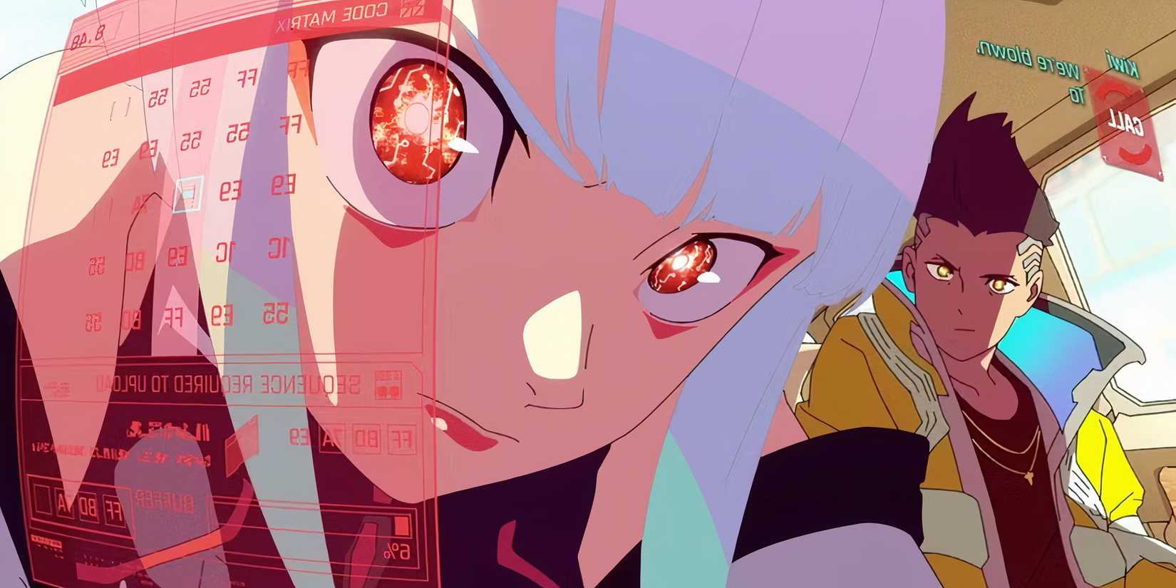 Lucy looks at the data while David sits behind her.