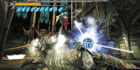 Dante fighting Nightmare in the original Devil May Cry