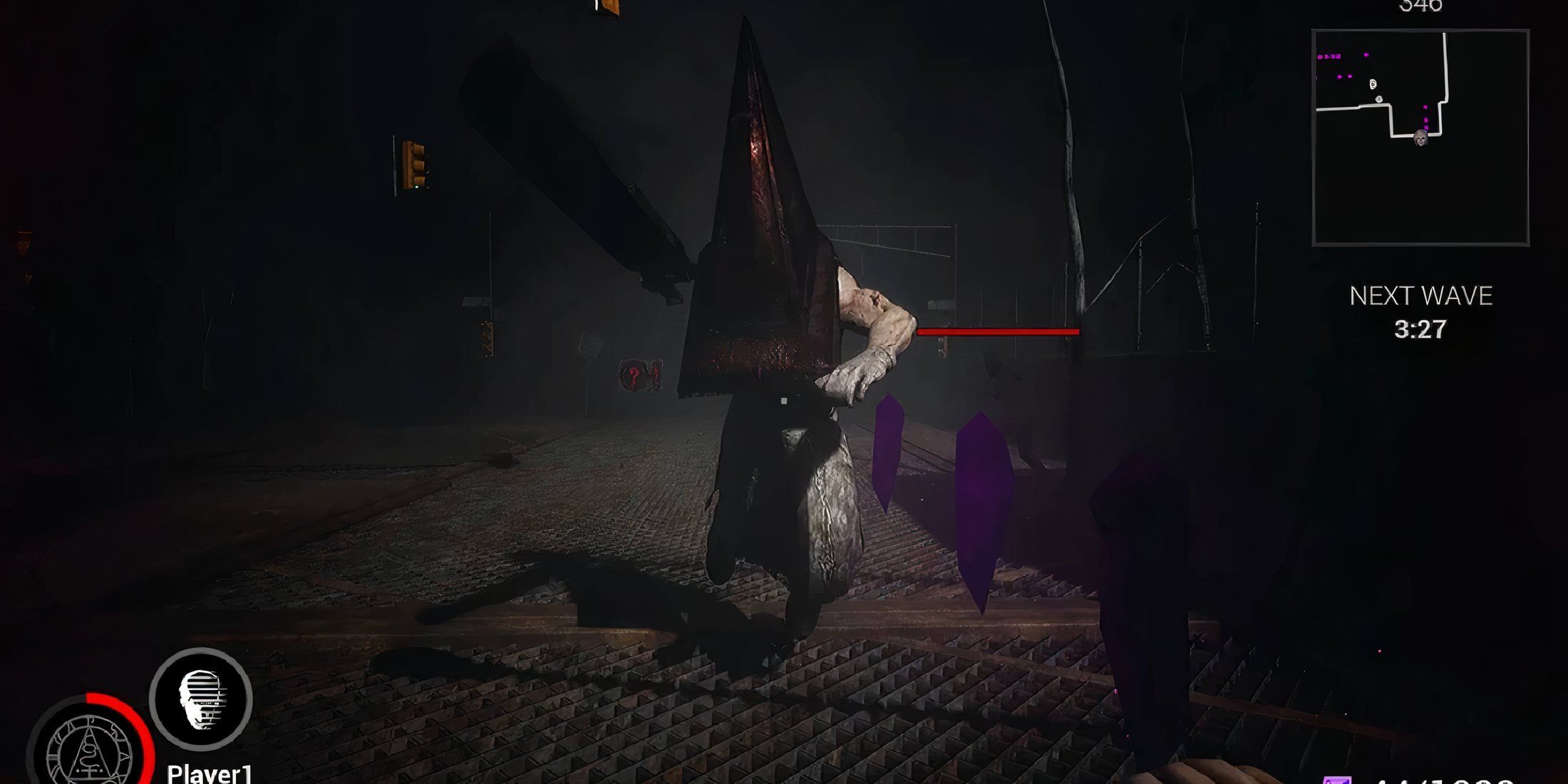 Dark Deception Pyramid Head lunges