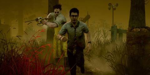 Dwight running from Leatherface 