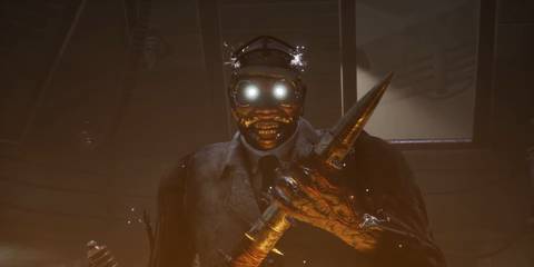 The Doctor wielding his stick