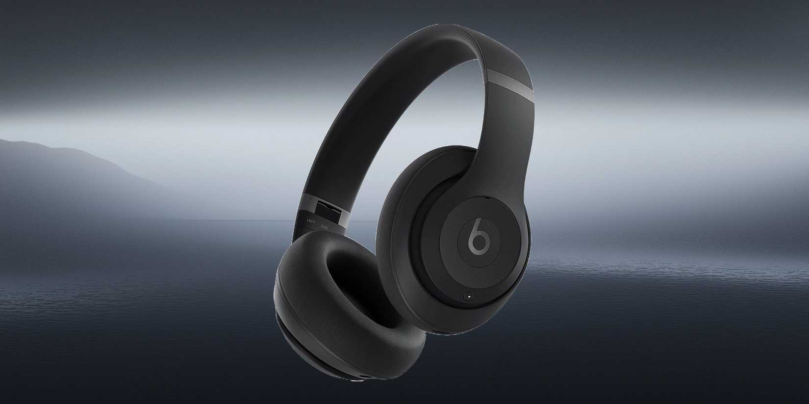 Beats Studio Pro on a black grey background. 