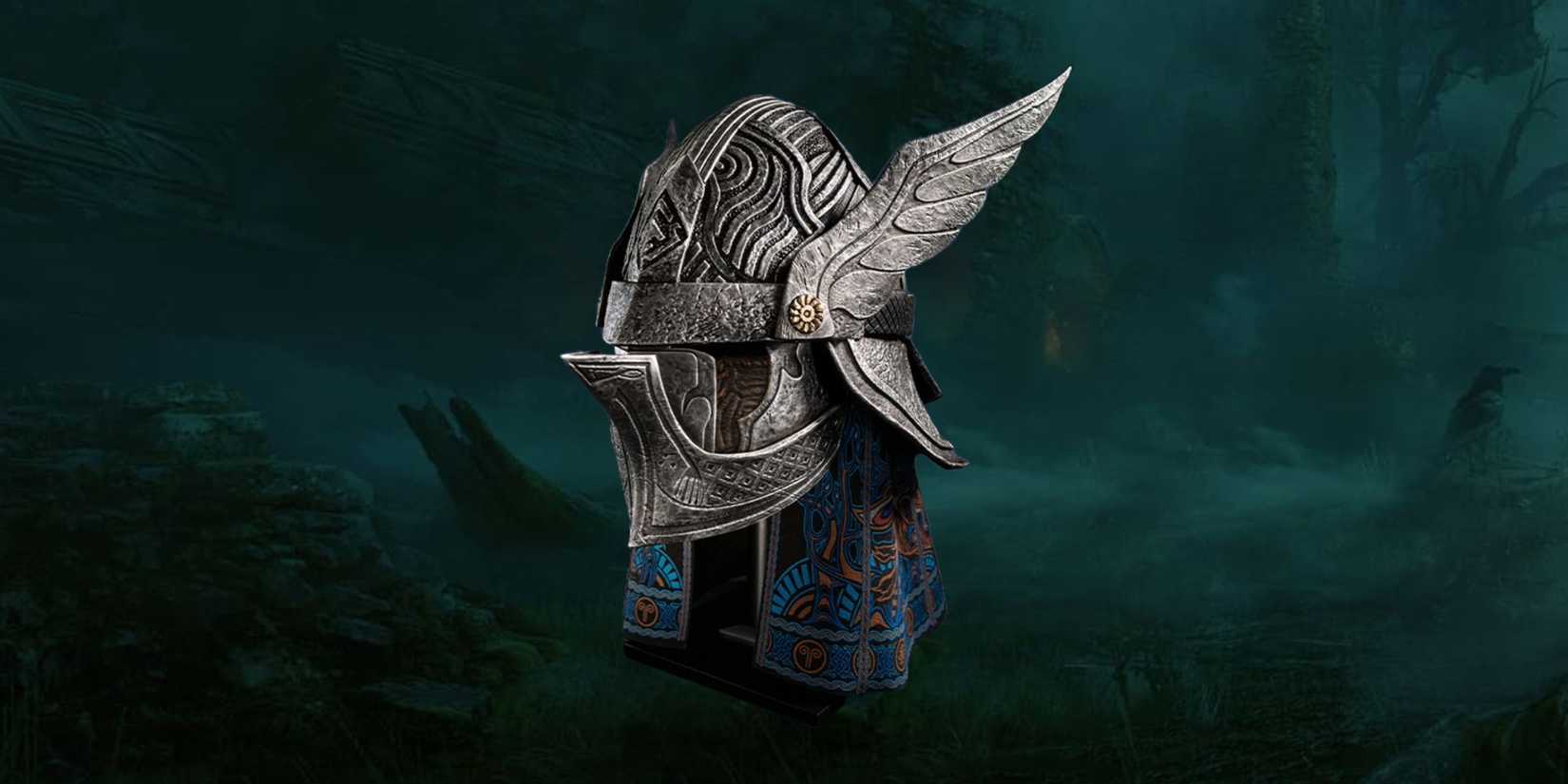 Image of the Wylder helmet on an Elden Ring background.