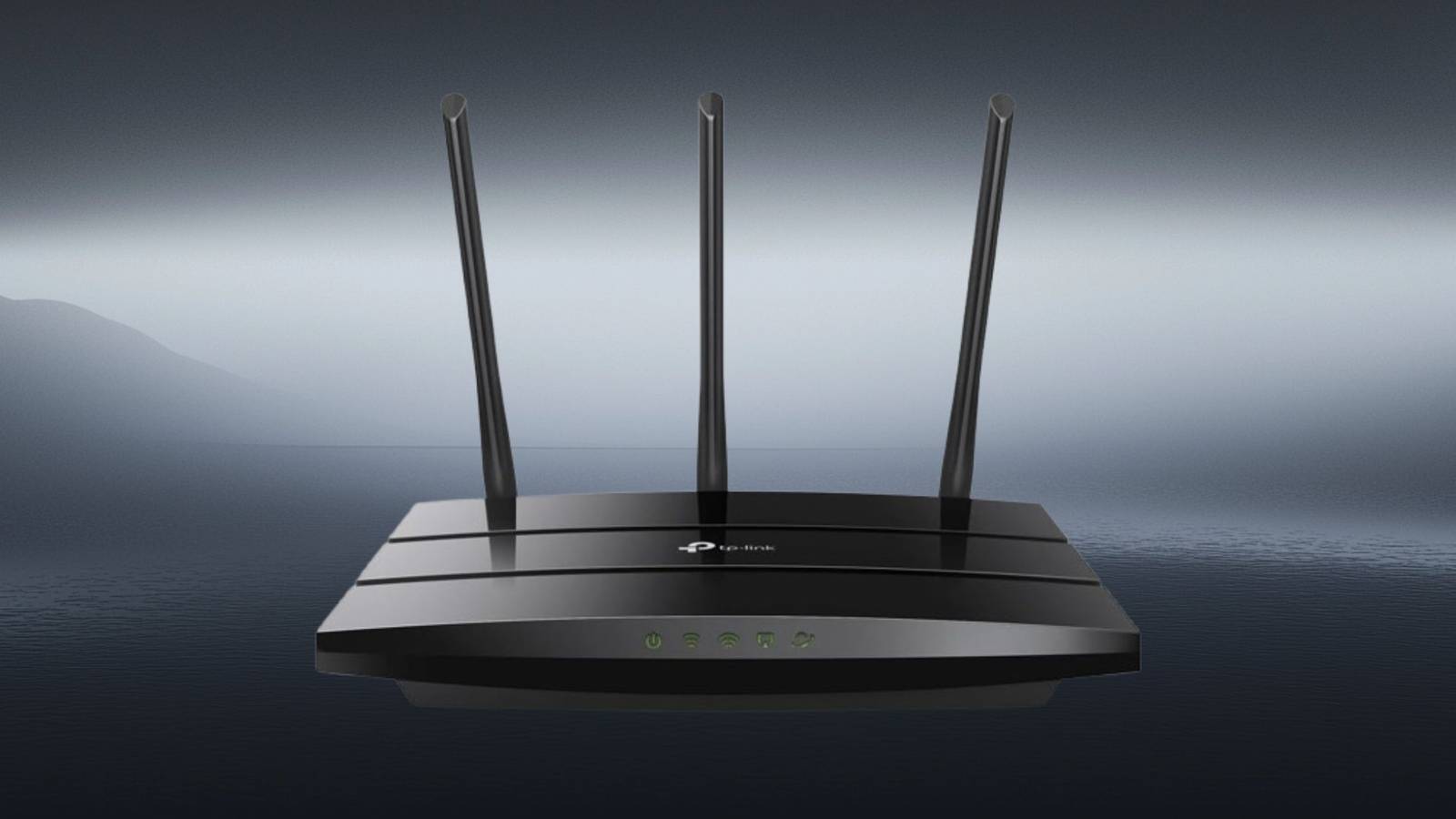 Image of a wifi router on a black background.