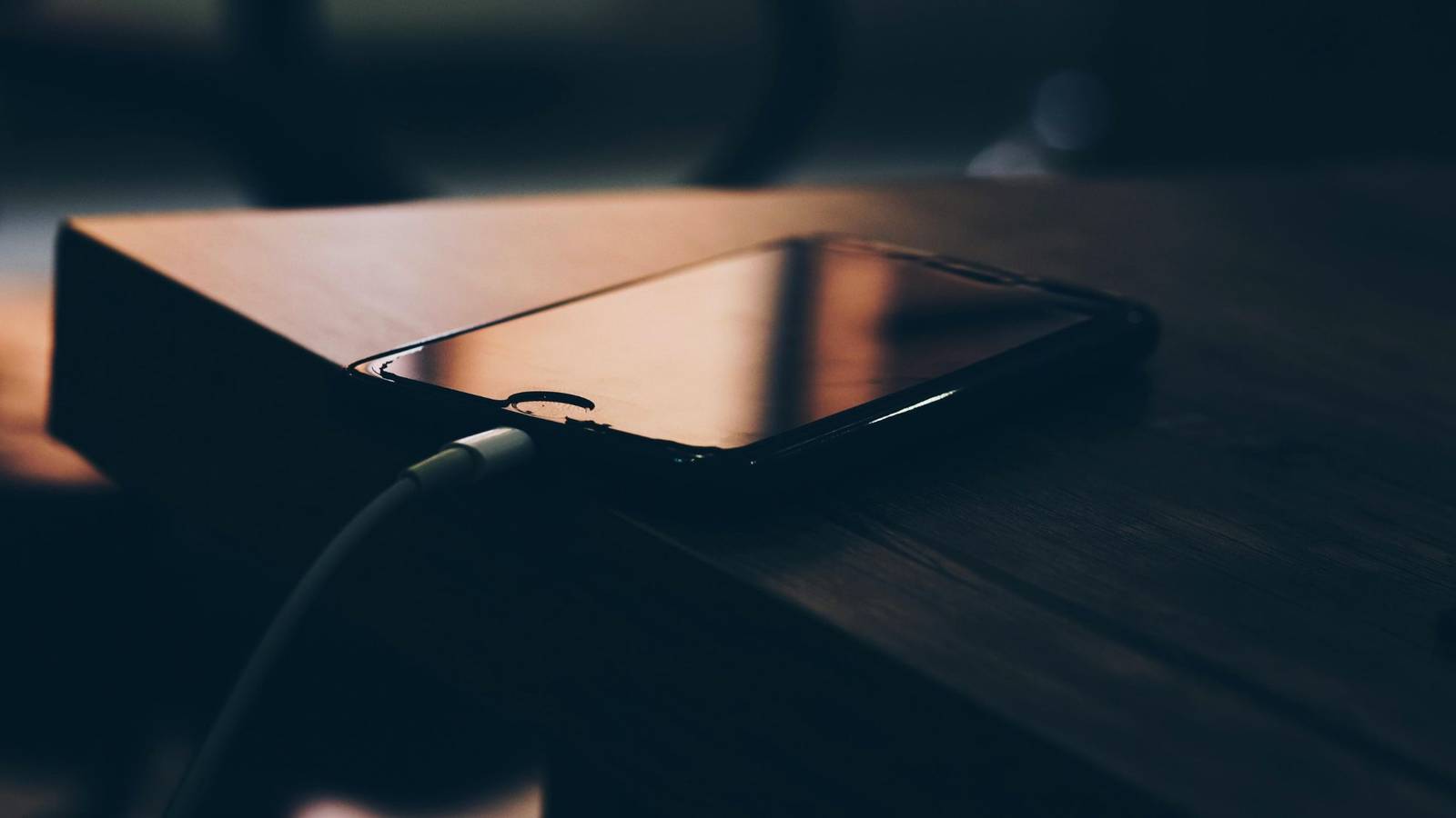 Image of a phone being charged. 