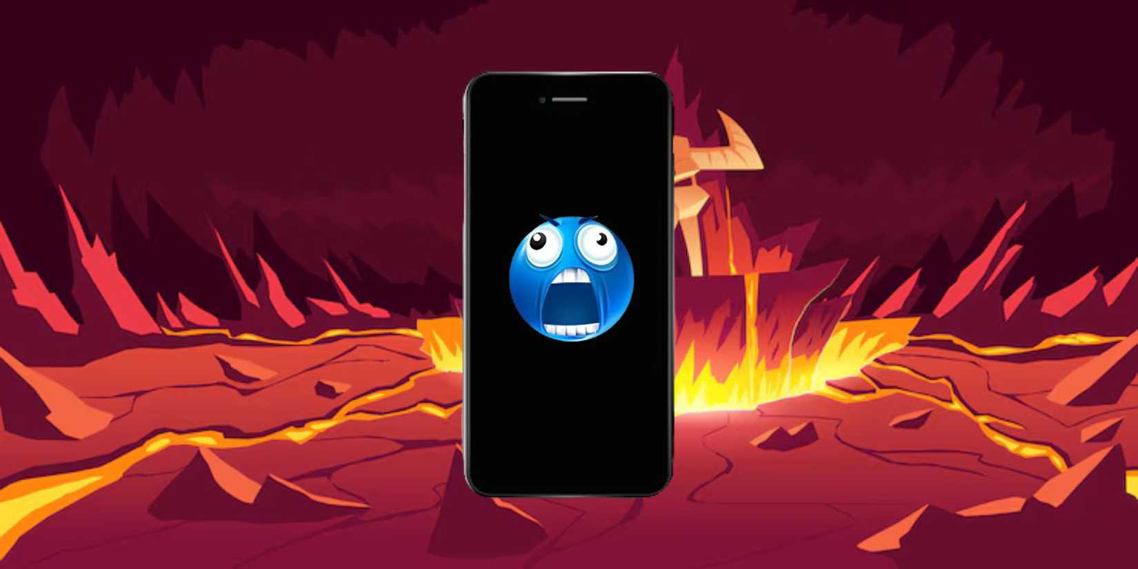 Image of a phone suffering in heat. 