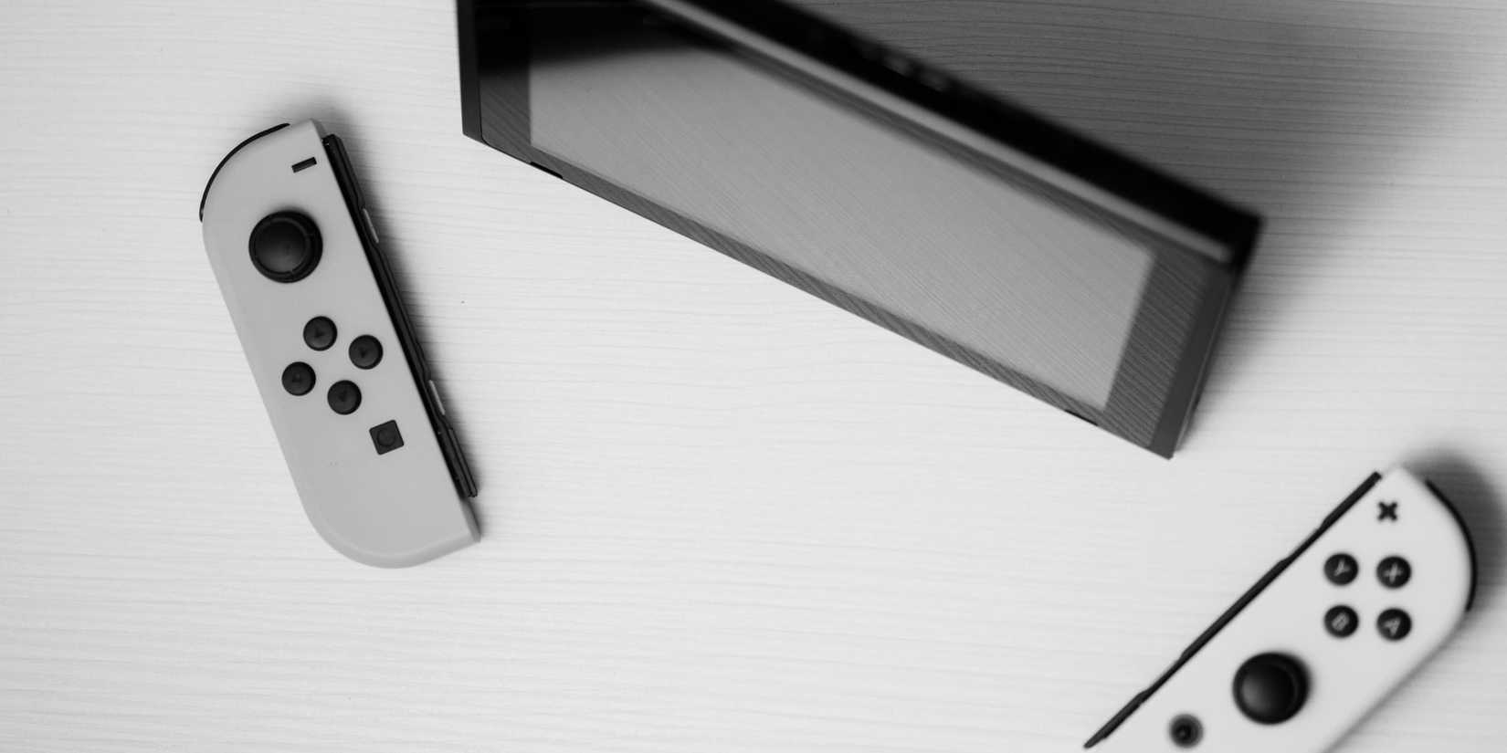 Image of a nintendo switch on a white background.