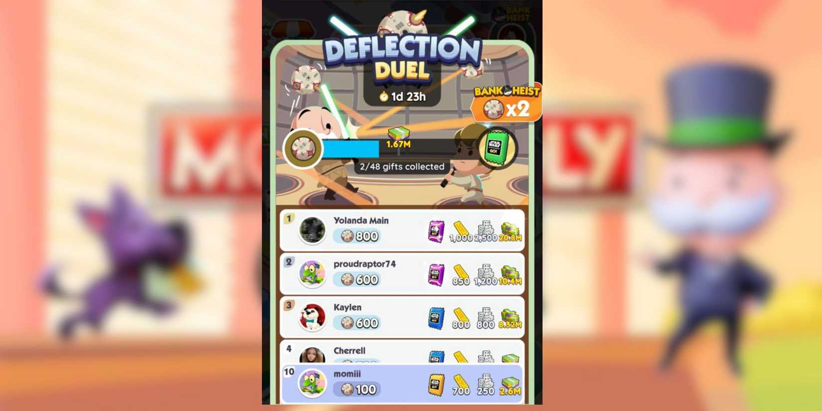 deflection duel monopoly go