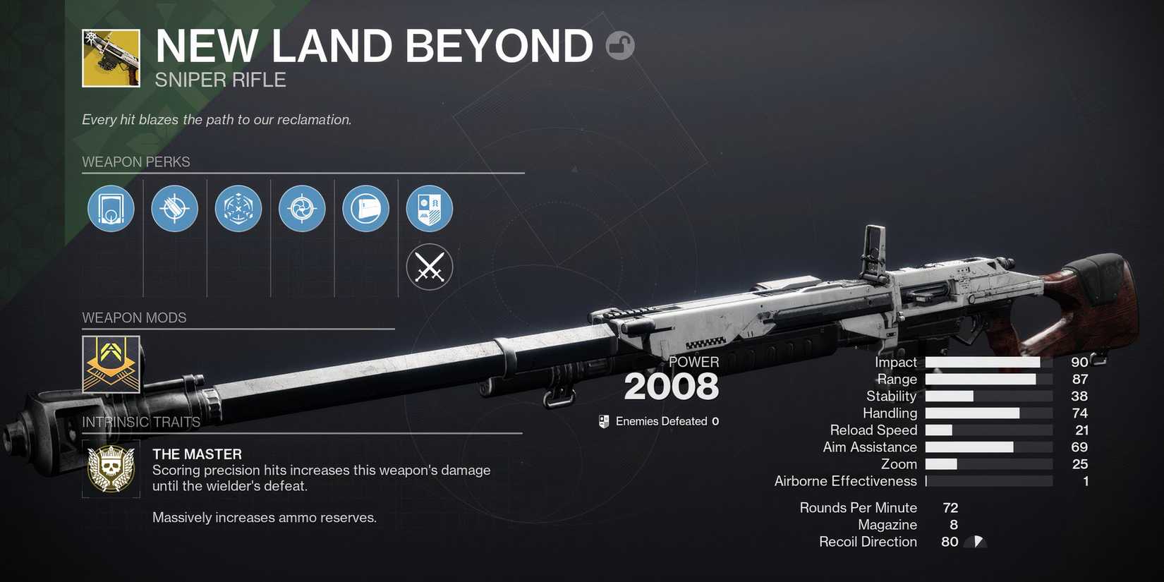 Destiny 2 Edge of Fate New Land Beyond Exotic Sniper Rifle Returning D1 Original No Land Beyond Weapon Stats