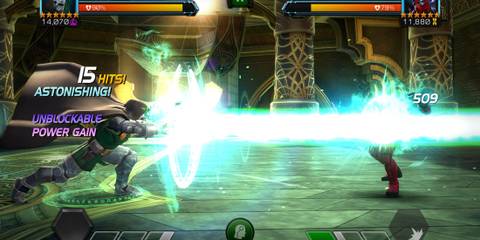 Doctor Doom Battling Deadpool in Marvel Contest of Champions