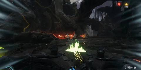 The Doom Slayer wielding the BFC in Doom: The Dark Ages