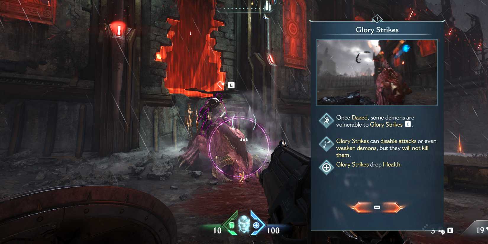 Doom the Dark Ages Glory Kills Glory Strikes Tutorial Popup