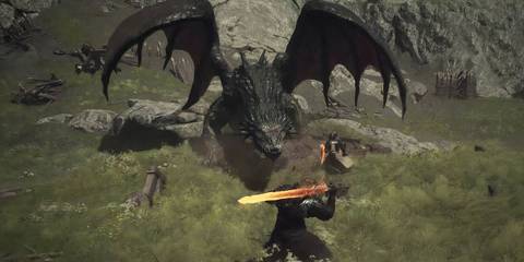 The Arisen encountering a Drake in Dragon's Dogma 2