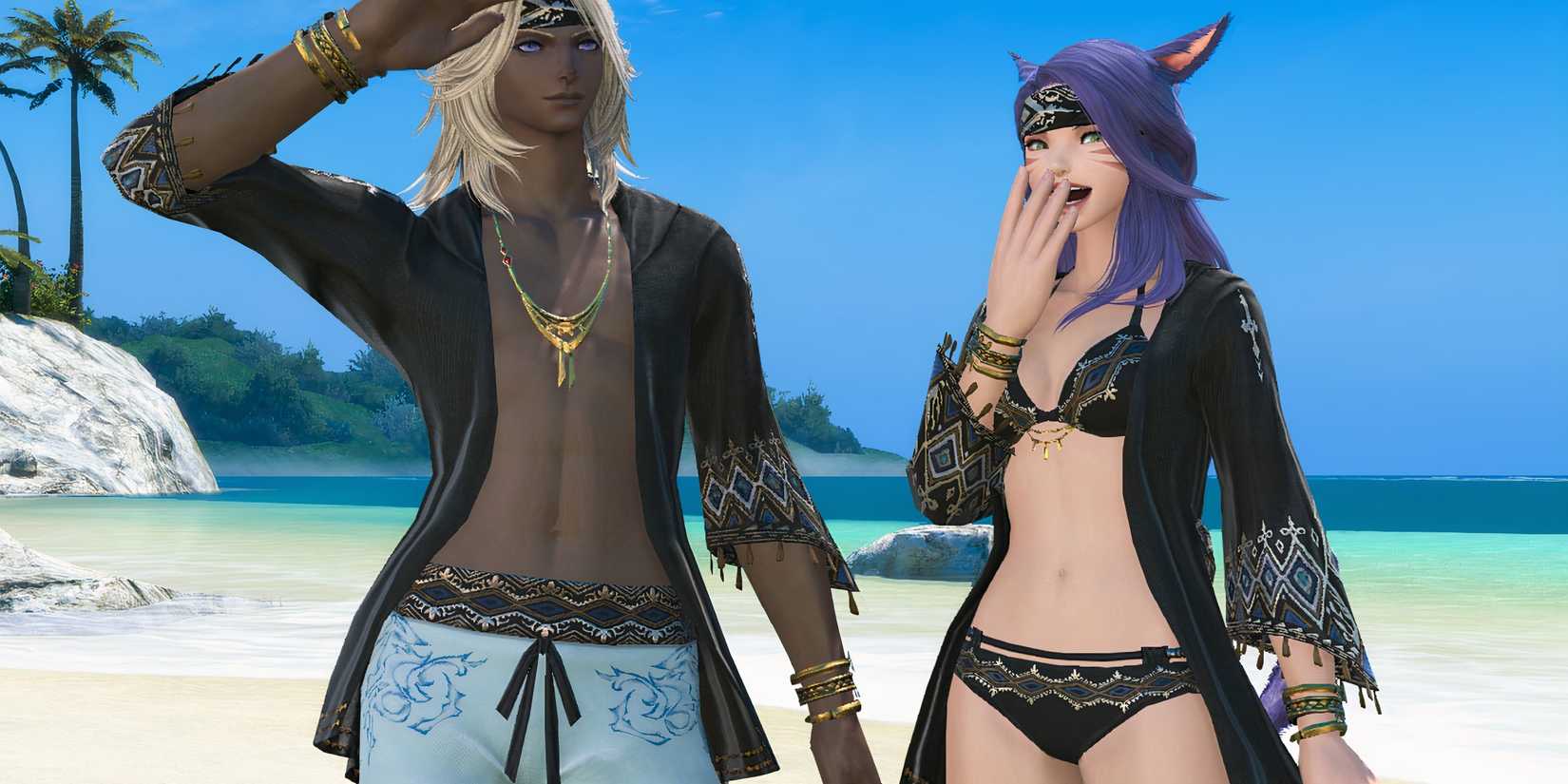 Dressing as beach gear in Final Fantasy 14