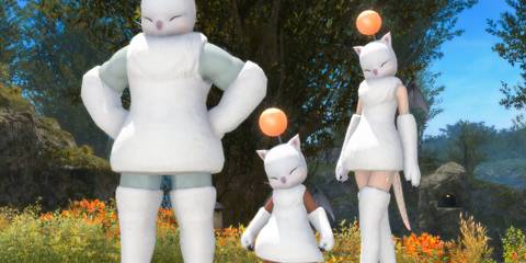 Dressing as Moogles in Final Fantasy 14