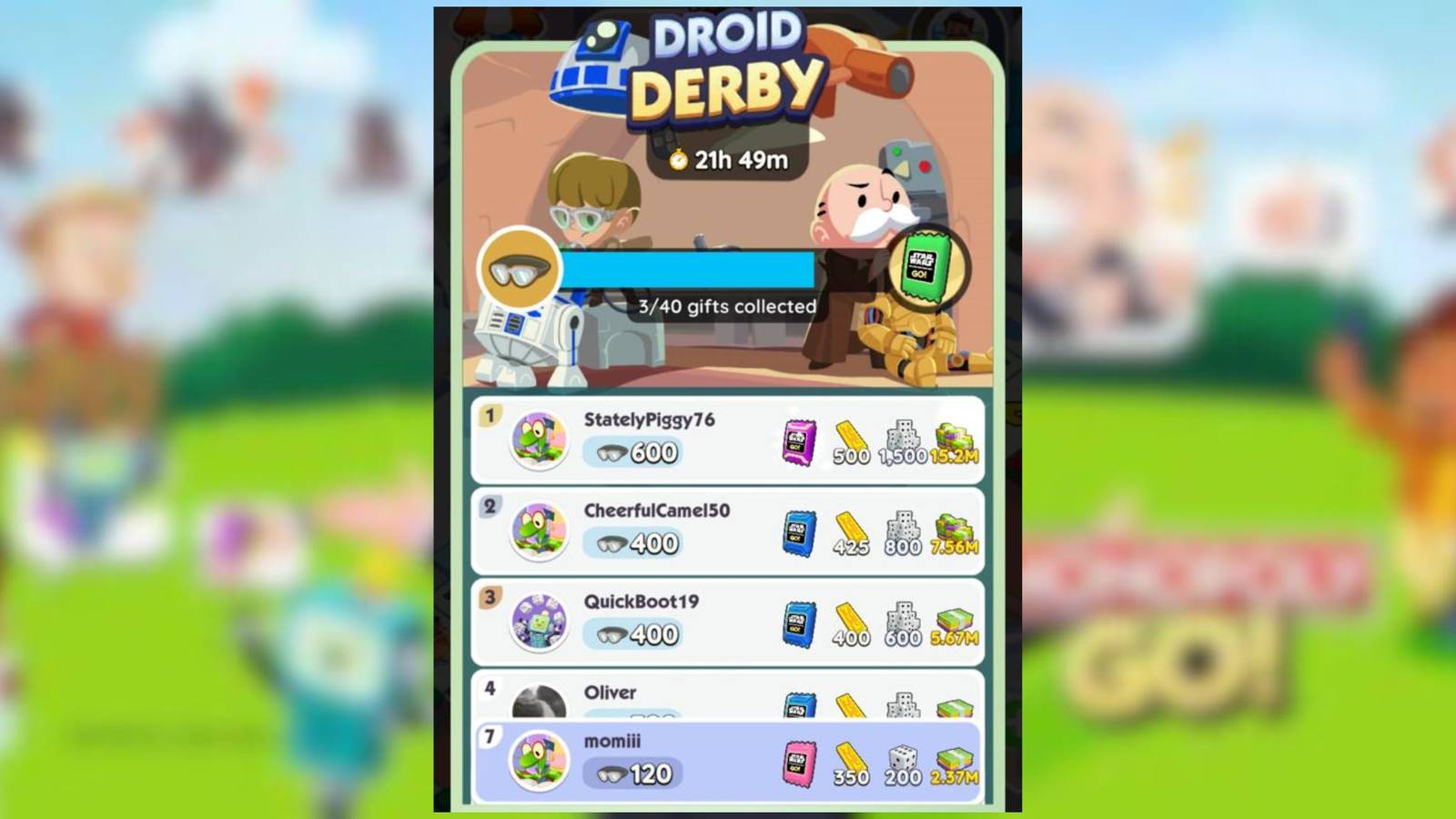 droid derby monopoly go