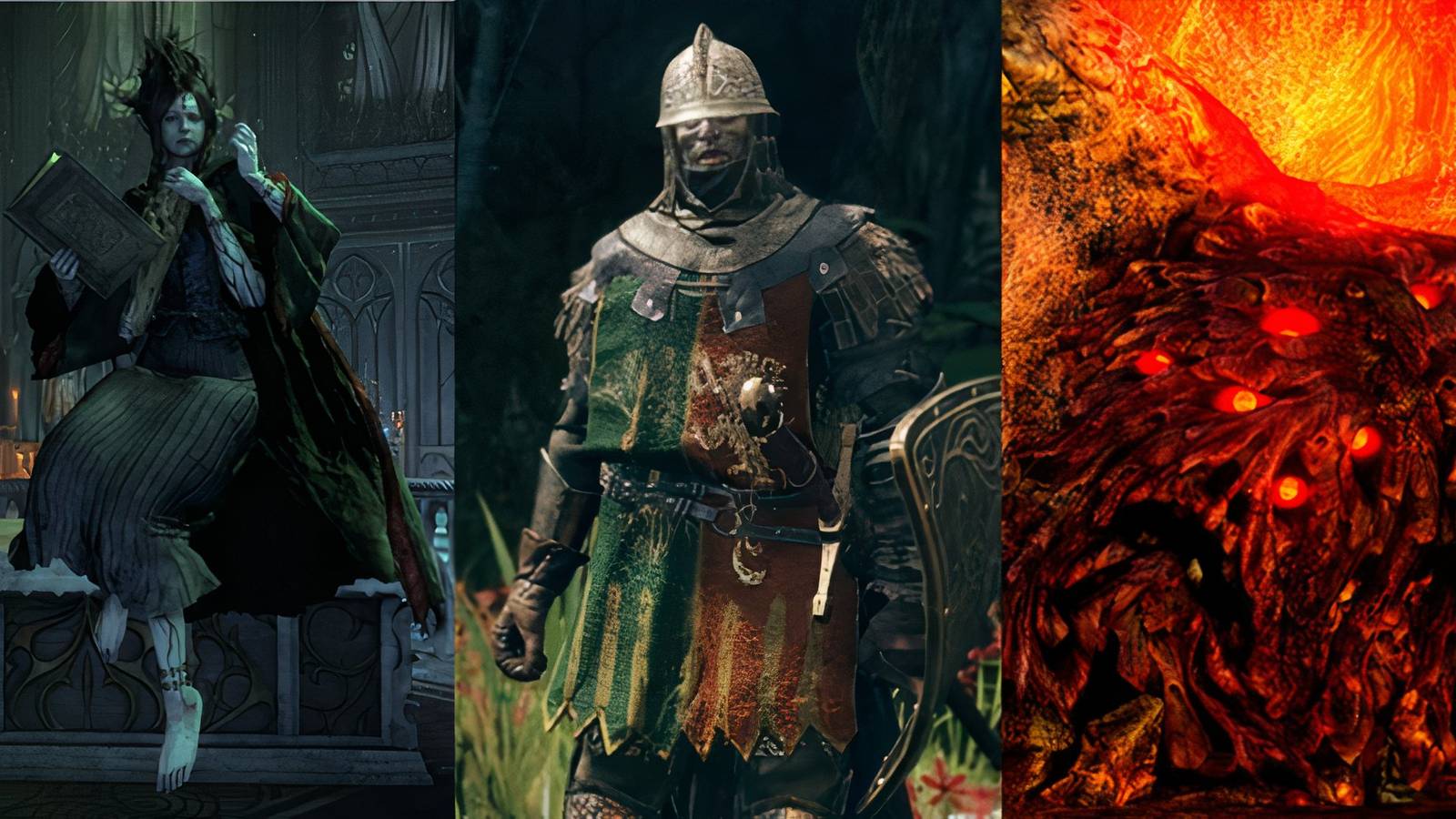 Feature image depicting Fool's Idol, Soldier of Godrick, and Ceaseless Discharge