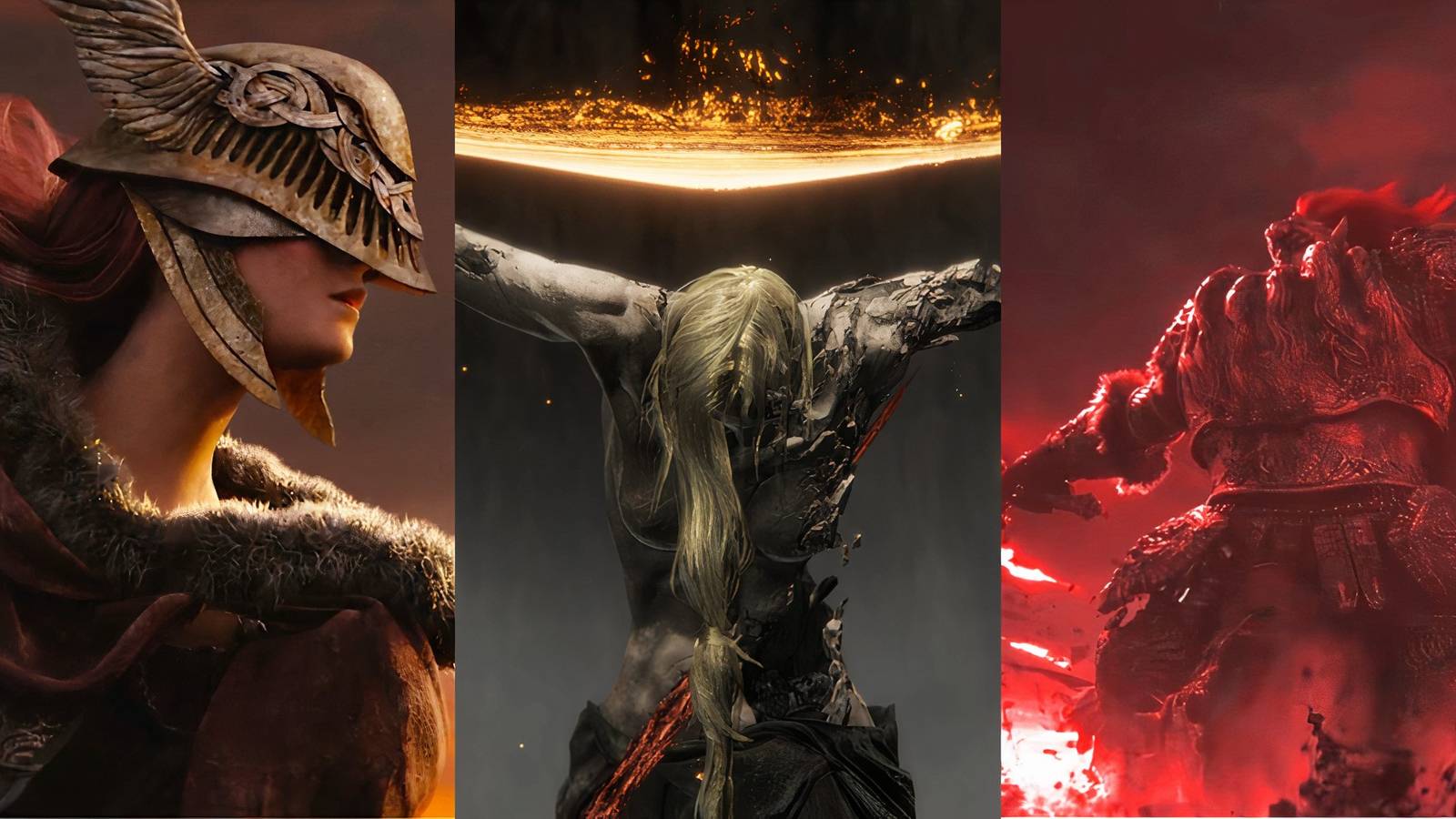 Feature image depicting Malenia, Marika, and Radahn