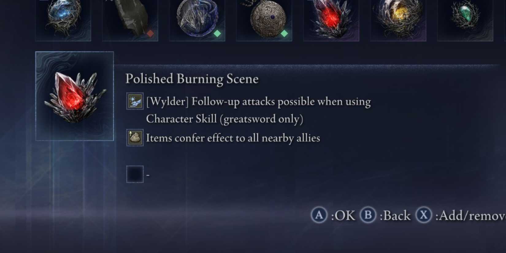 Elden Ring Nightreign Best Wylder Relics Relic Bonuses Follow Up Attacks Character Skill Greatsword