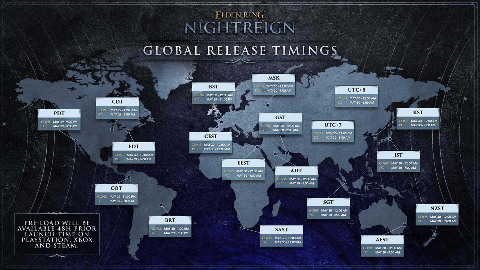 Elden Ring Nightreign Release Times