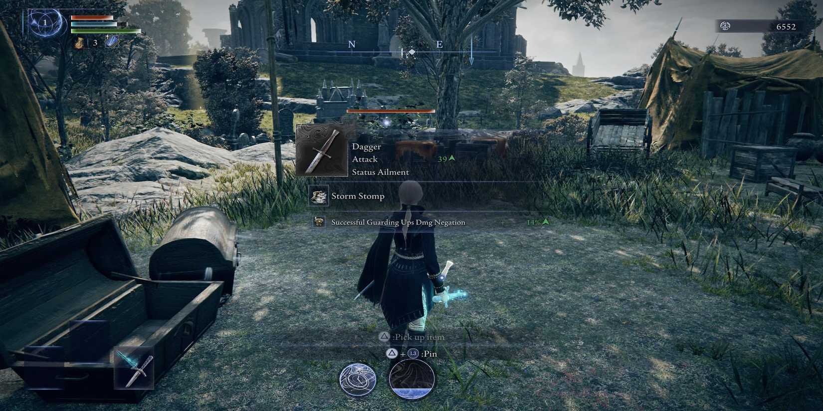 The Player Pinging A Dagger On The Ground