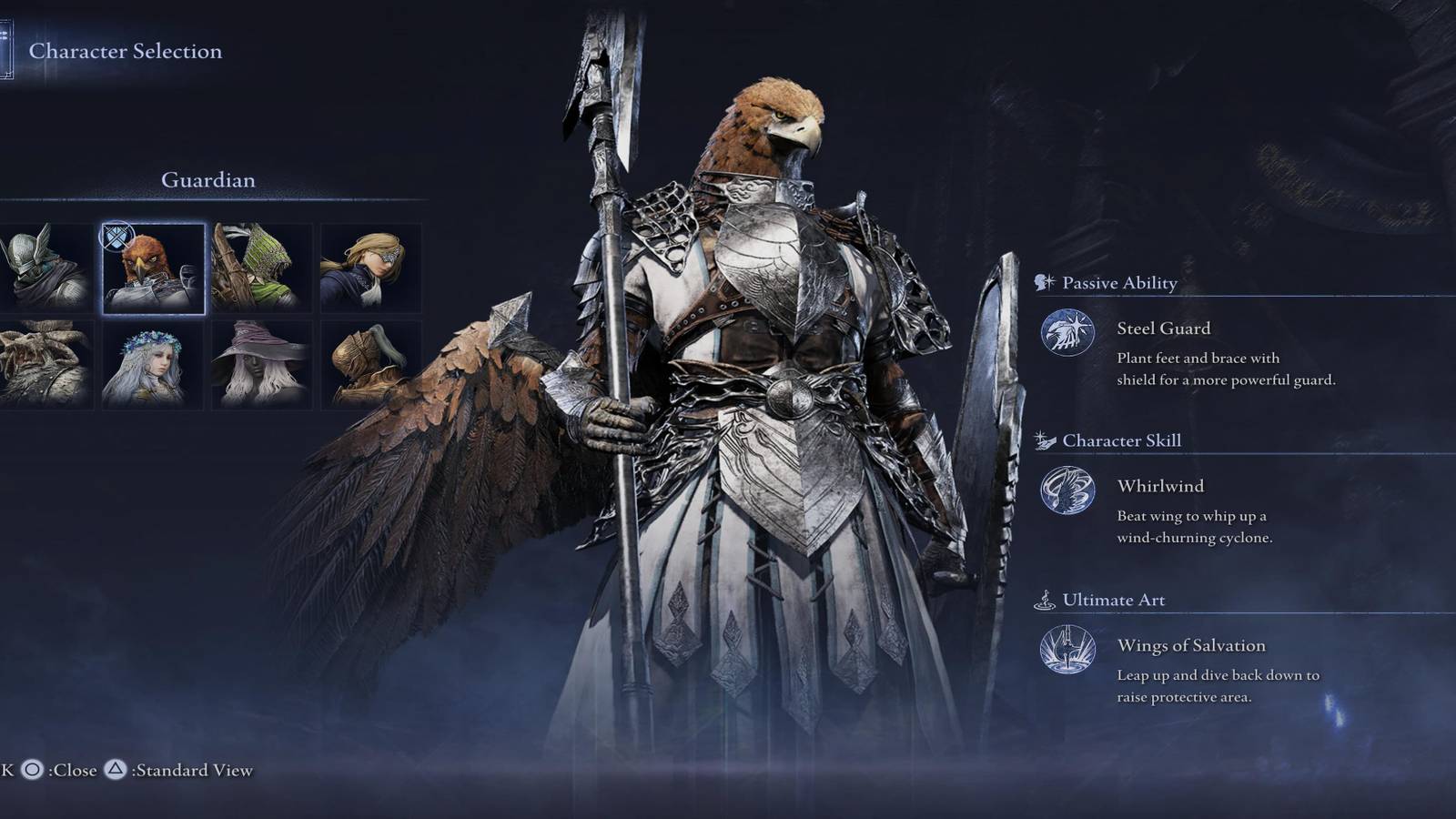 The Player Selecting The Guardian Class 