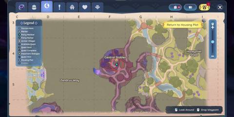 Elderwood Central Stables fast travel map location in Palia