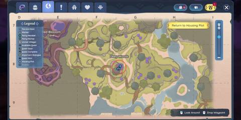 Elderwood Deep Woods stable map location in Palia