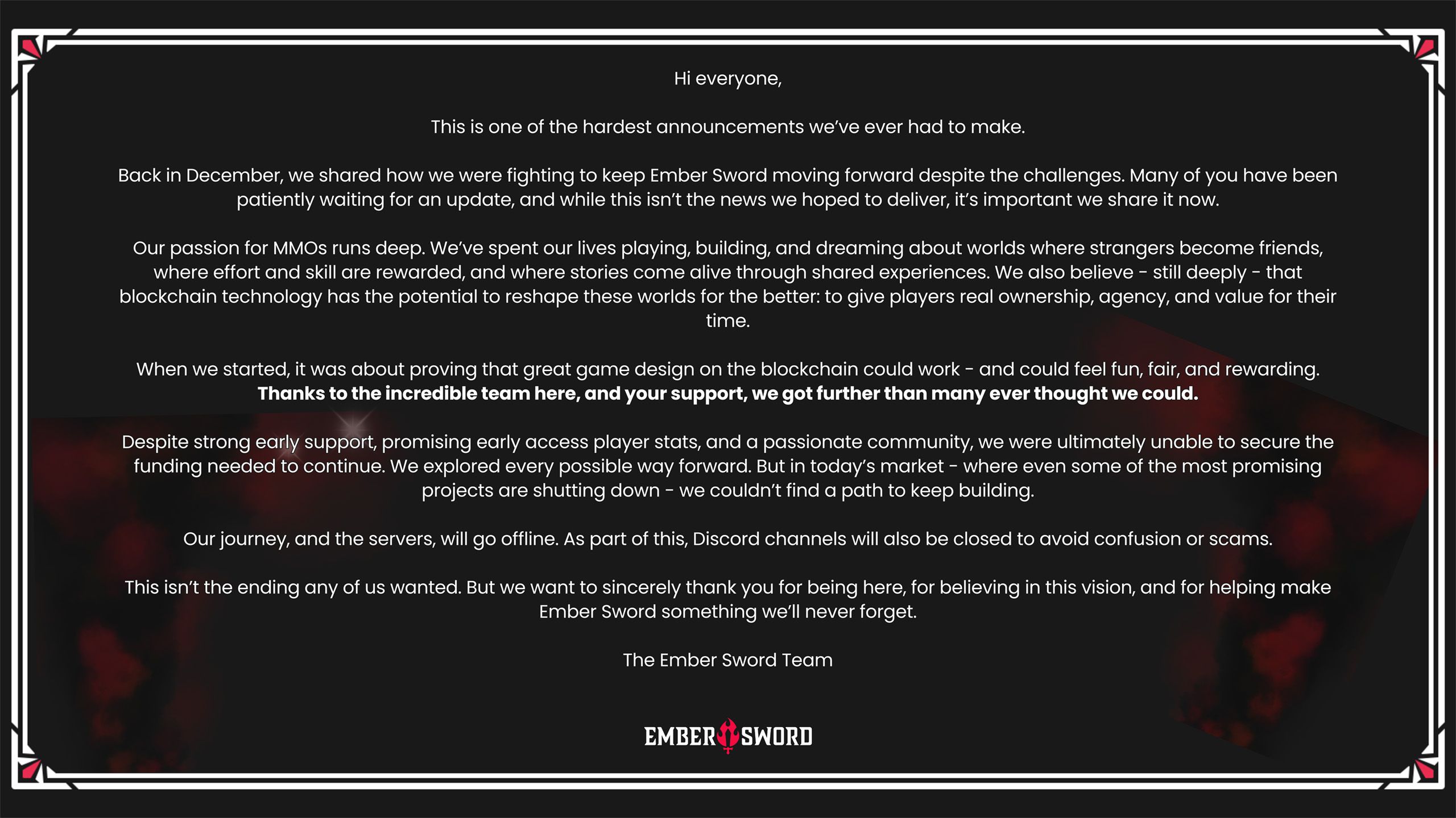 Ember Sword shutting down shutdown message 1440p screenshot