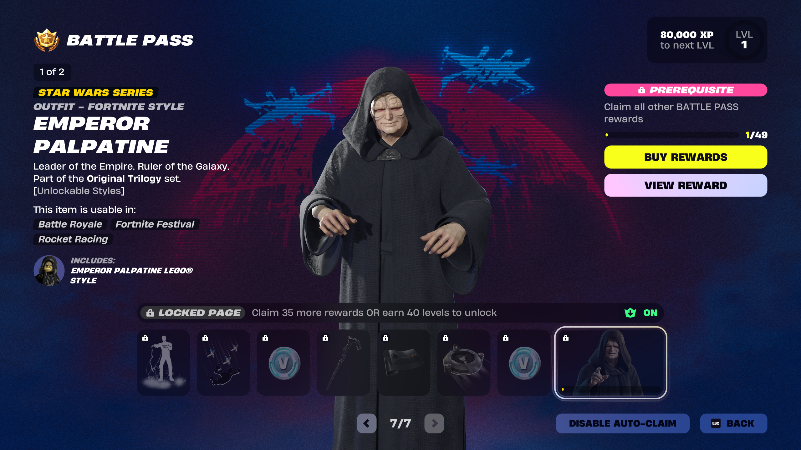 Emperor Palpatine in Fortnite