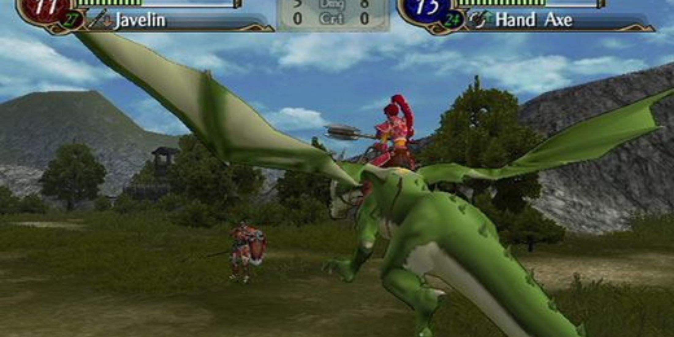 Encounter between a Javelin wielder and a Dragon Tamer - Fire Emblem Radiant Dawn