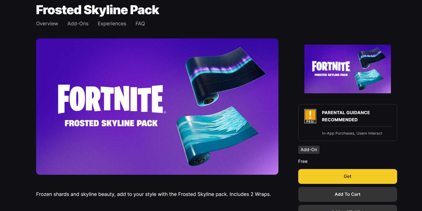 epic games frosted skyline page