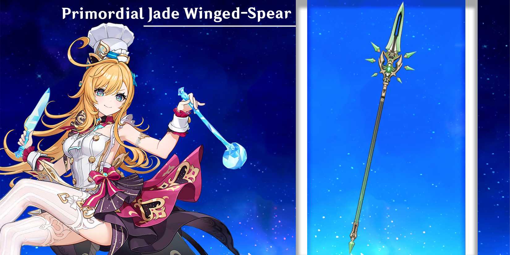 escoffier using primordial jade winged-spear in genshin impact