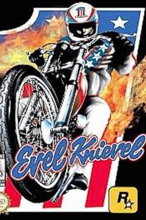 Evel Knievel video game cover art tag