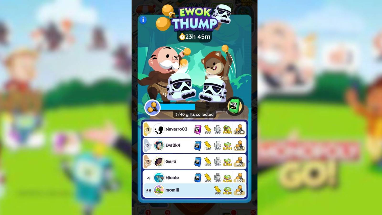 ewok thump monopoly go