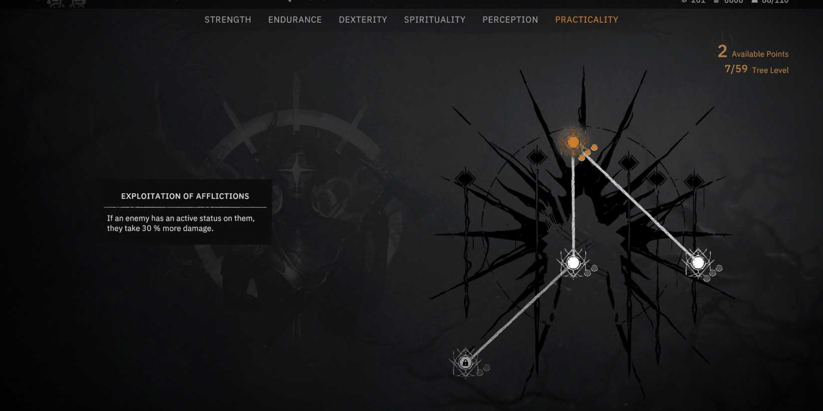 exploitation of afflictions skill in tainted grail the fall of avalon