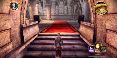 Exploring a castle in Dragon Age Origins
