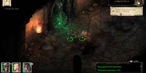 Exploring a dungeon in Pillars Of Eternity