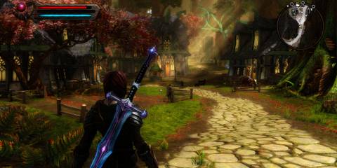 Exploring a town in Kingdoms Of Amalur Re-Reckoning
