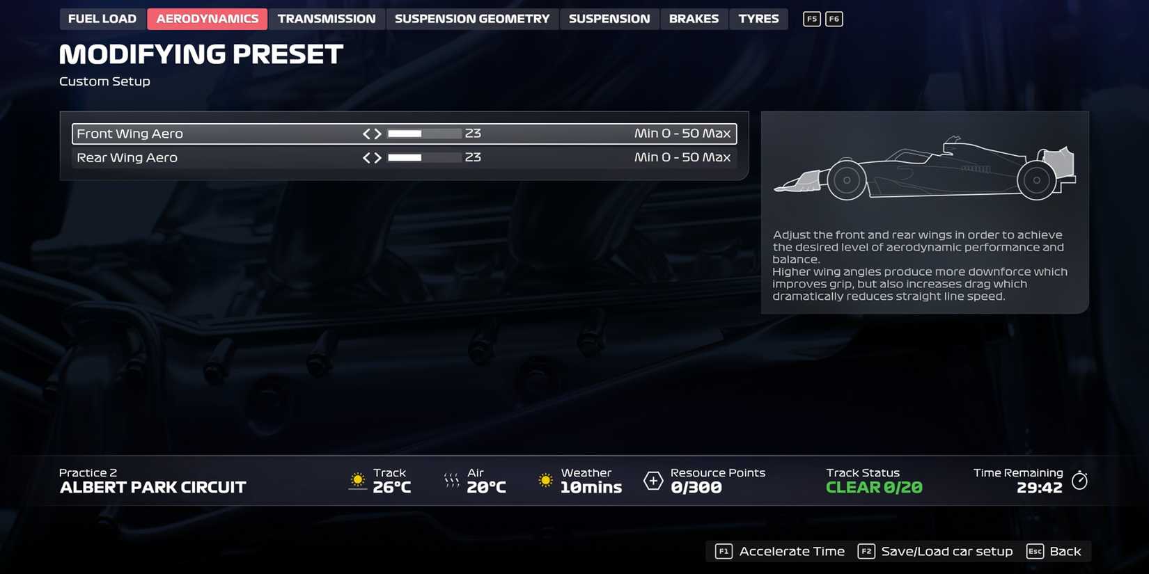 F1 25 Car Setup Aerodynamics