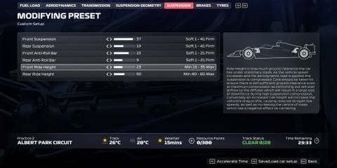 F1 25 Car Setup - Ride Height