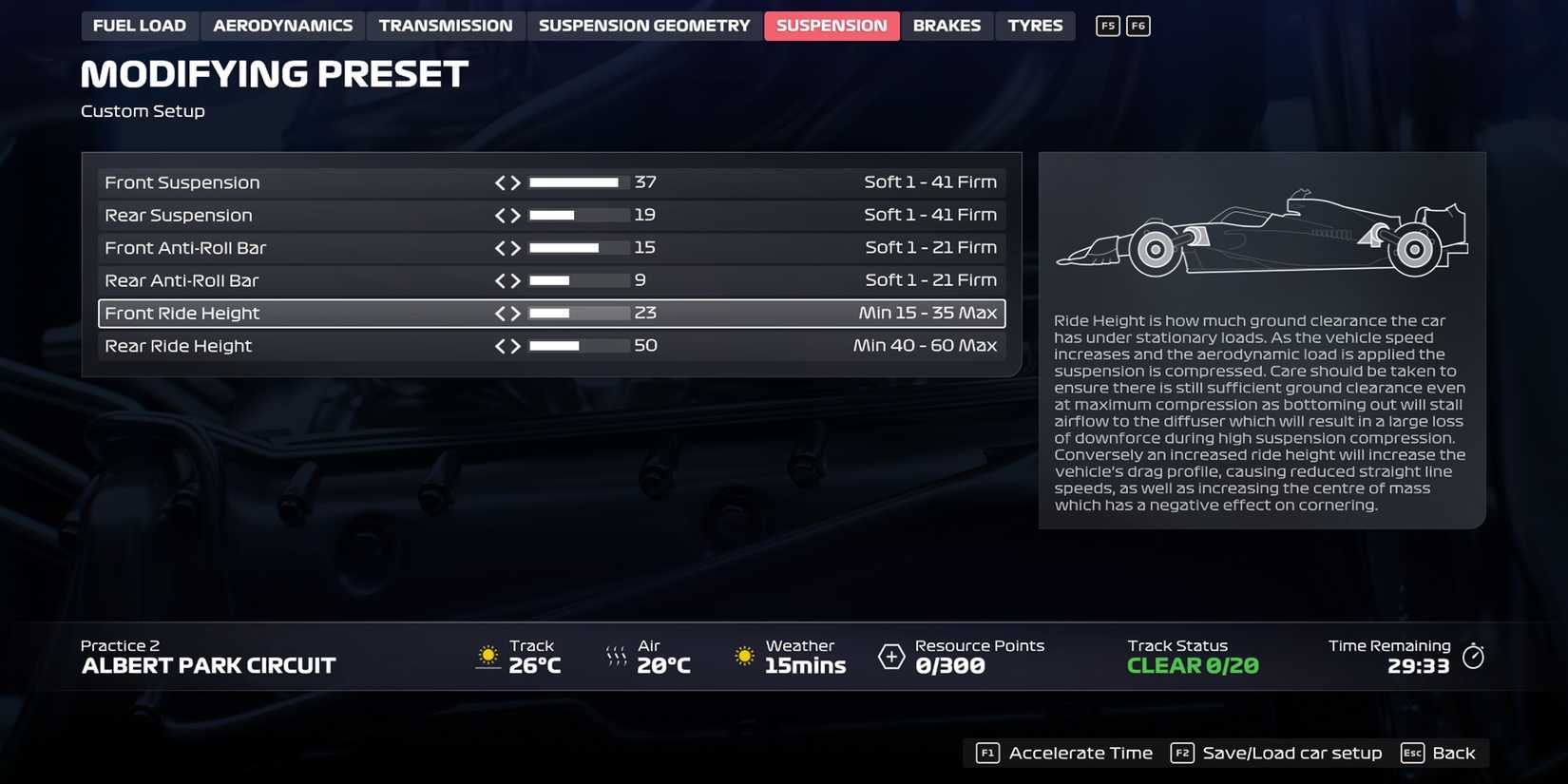 F1 25 Car Setup - Ride Height