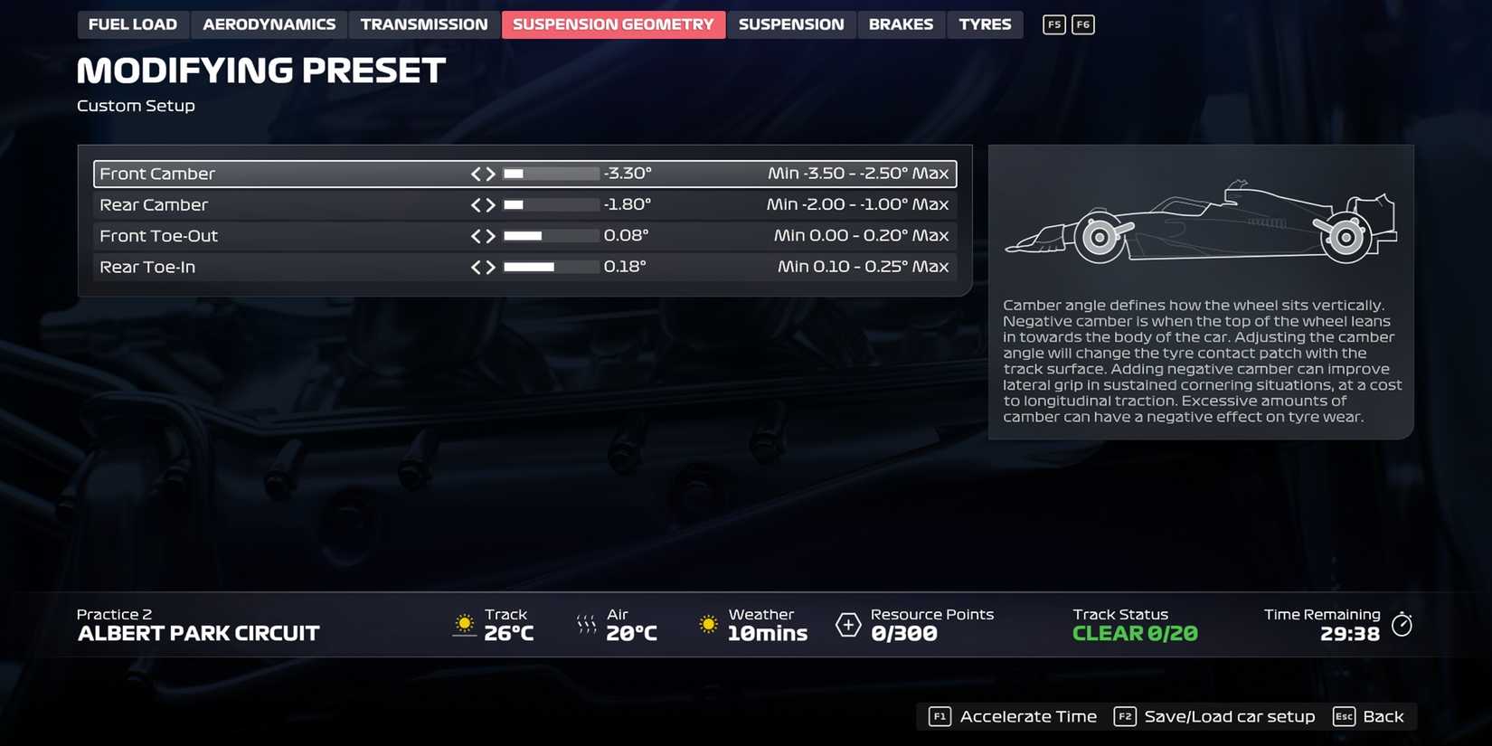 F1 25 Car Setup Suspension Geometry