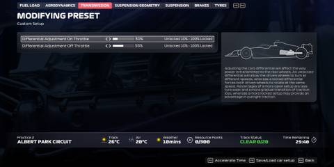 F1 25 Car Setup Transmission