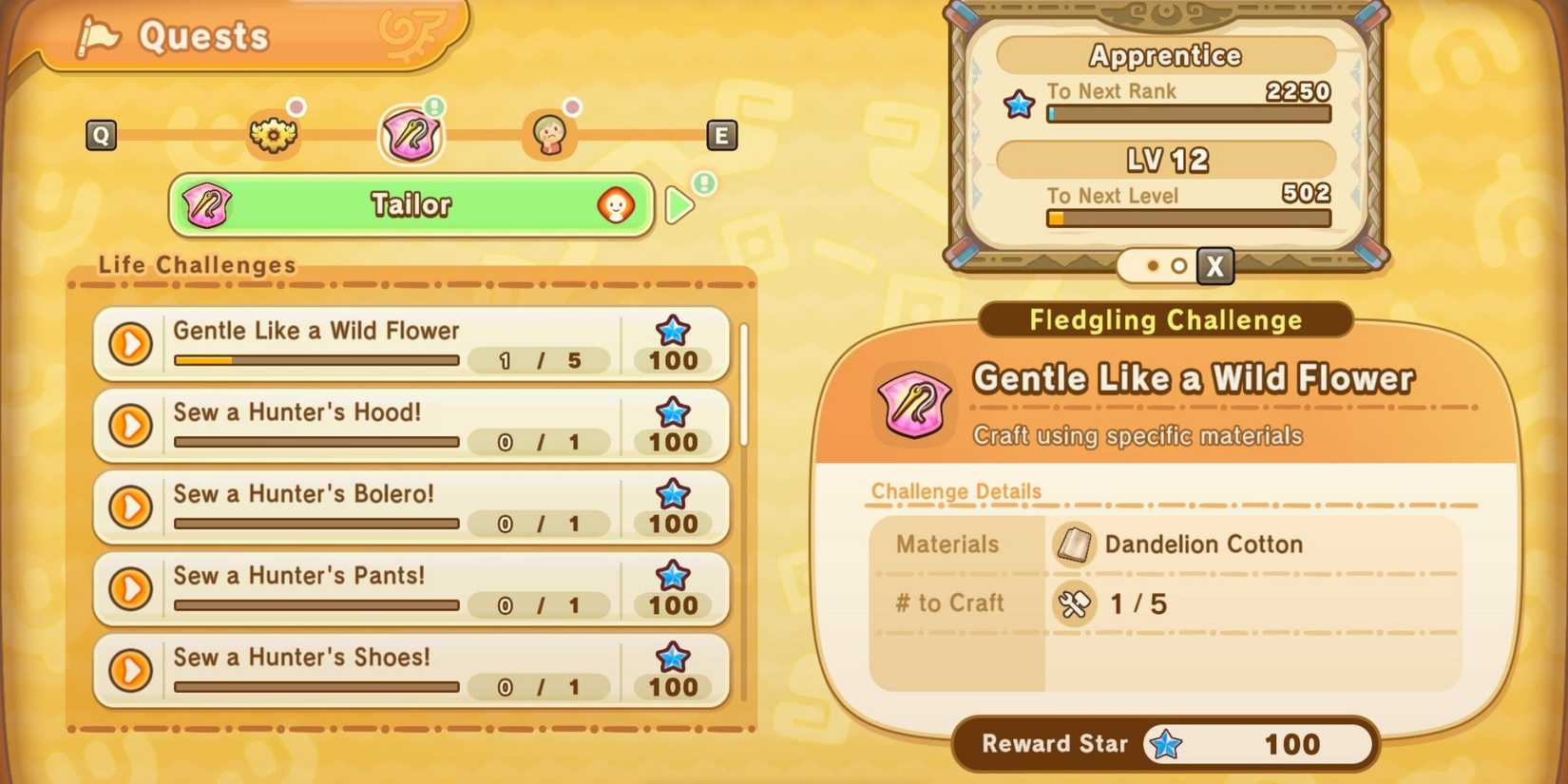 Fantasy Life i Tailor Rank